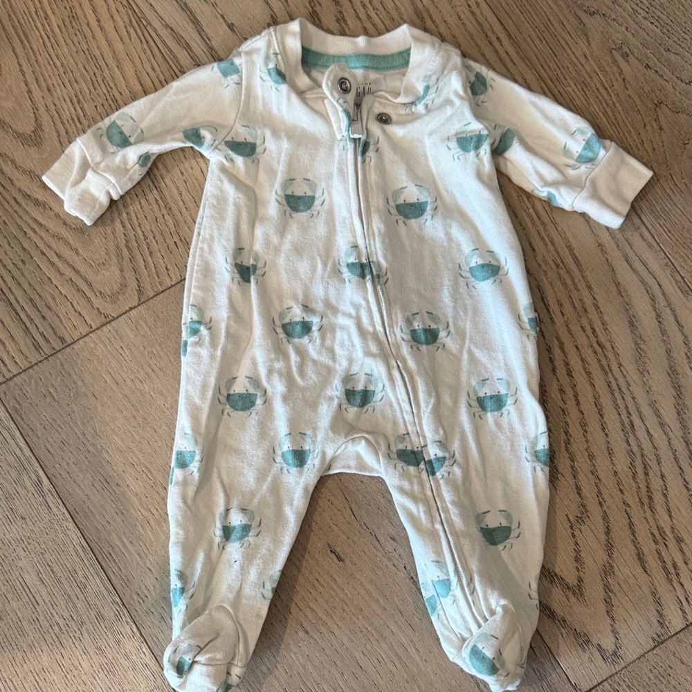 Preemie One Piece with Blue Crab Print